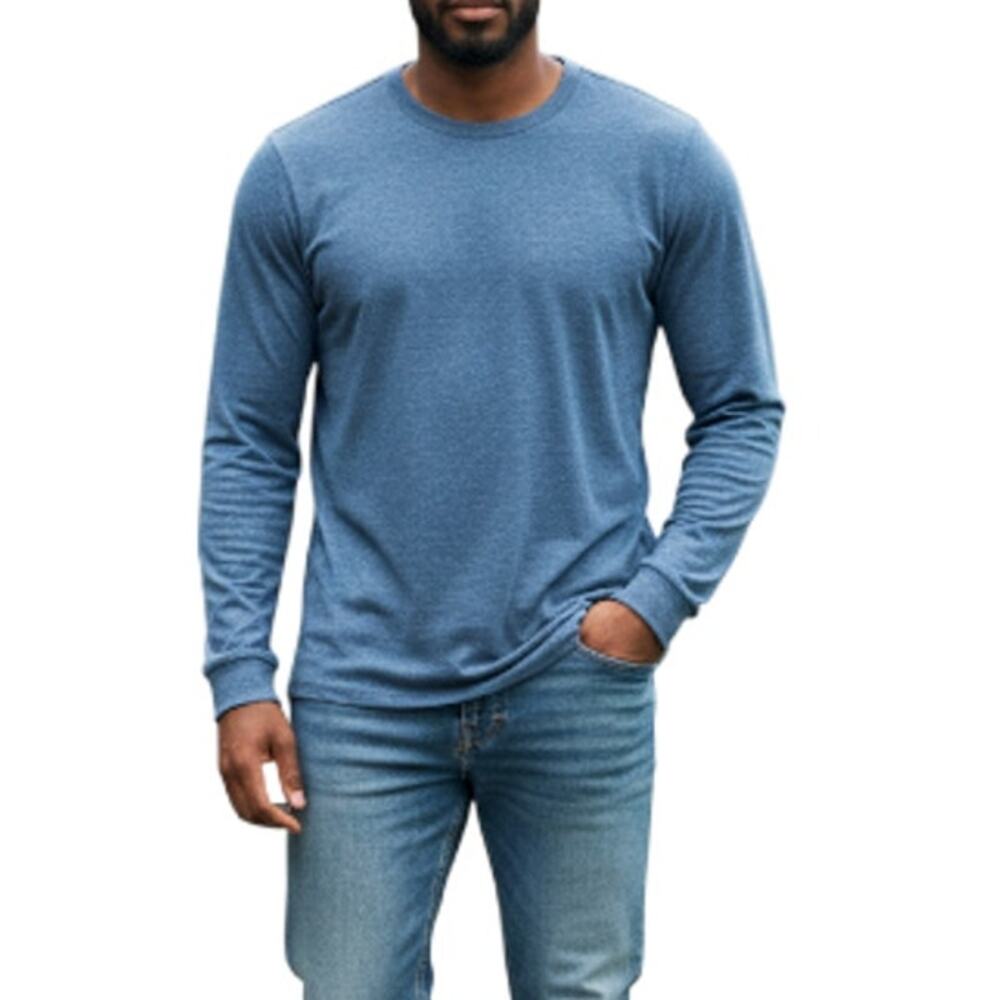 LULULEMON Vent Long Sleeve T Shirt Men XL Blue Crew Neck Athletic Outdoor Travel